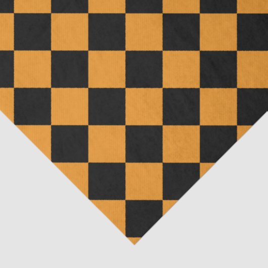 Geruite Sinaasappels en zwarte decoupage Tissuepapier (Detail)