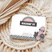 Geruite skateboard meisjes Groovy Rad Verjaardag Bedankkaart