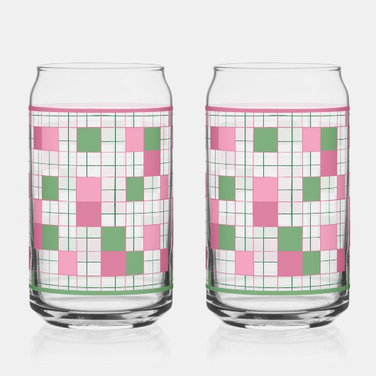 Geruite Sodawater Glas (Voorkant)