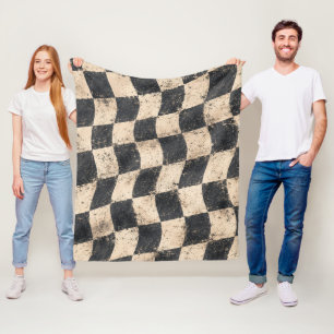 Geruite Speedway Cozy Garage Stijl Fleece Deken