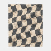 Geruite Speedway Cozy Garage Stijl Fleece Deken (Voorkant)