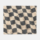 Geruite Speedway Cozy Garage Stijl Fleece Deken (Voorkant (Horizontaal))