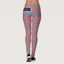Geruite stof met persoonlijke naam leggings