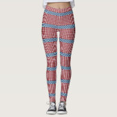 Geruite stof met persoonlijke naam leggings (Voorkant)