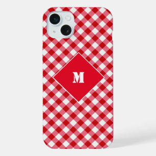 geruite tartan plaid klassieke rode witte personal iPhone 15 plus case