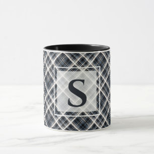 geruite tartan plaid klassieke zwart witte textuur mok