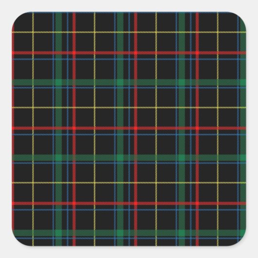 geruite tartan-stickers vierkante sticker (Voorkant)