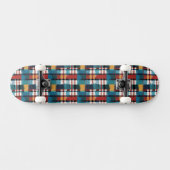 Geruite Teal Rood Geel Wit Persoonlijk Skateboard (Horizontaal)