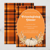 geruite teracotta tinten Friendsgiving Kaart (Voorkant / Achterkant)