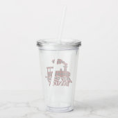 Geruite trein gepersonaliseerd acryl drinkbeker (Achterkant)