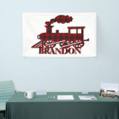 Geruite trein gepersonaliseerd spandoek (Beurs)