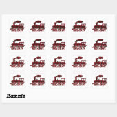 Geruite trein gepersonaliseerd  vierkante sticker (Vel)