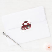 Geruite trein gepersonaliseerd  vierkante sticker (Envelop)