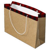 Geruite trein gepersonaliseerde grote cadeautas (Achterkant Gekanteld)