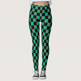 Geruite Turkmeense vlag patroon Leggings
