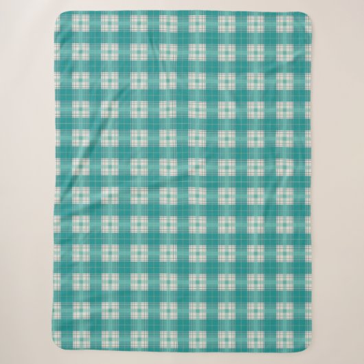geruite turquoise sherpa deken (Voorkant)