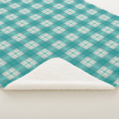 geruite turquoise sherpa deken (3/4)