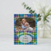 Geruite vakantiekaart van HAMbWG Feestdagenkaart (Staand voorkant)