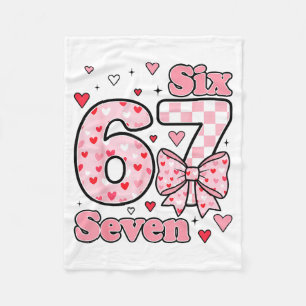 Geruite Valentijn Schattig Zes Zeven 6 7 Meme Tien Fleece Deken