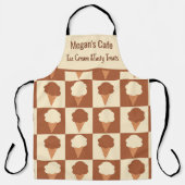 Geruite vanille chocolade ijs aangepaste naam schort (Voorkant)