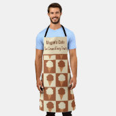 Geruite vanille chocolade ijs aangepaste naam schort (Gedragen)