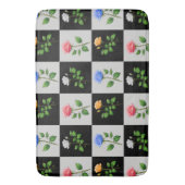 Geruite veelkleurige Rozen bloemontwerp Badmat (Voorkant Verticaal)