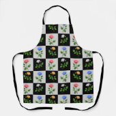 Geruite veelkleurige Rozen bloemontwerp Schort (Voorkant)