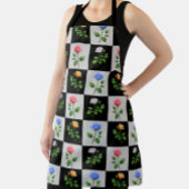 Geruite veelkleurige Rozen bloemontwerp Schort