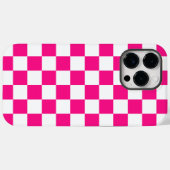 Geruite vierkanten heet roze wit geometrische retr Case-Mate iPhone case (Achterkant (horizontaal))
