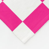 Geruite vierkanten heet roze wit geometrische retr fleece deken (Hoek)