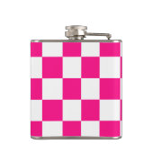 Geruite vierkanten heet roze wit geometrische retr heupfles (Achterkant)