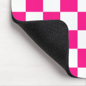 Geruite vierkanten heet roze wit geometrische retr muismat (Hoek)