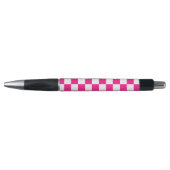 Geruite vierkanten heet roze wit geometrische retr pen (Voorkant)