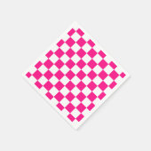 Geruite vierkanten heet roze wit geometrische retr servet (Hoek)