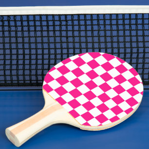 Geruite vierkanten heet roze wit geometrische retr tafeltennisbatje