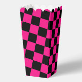 Geruite vierkanten heet roze zwart geometrische re bedankdoosjes (Achterkant)