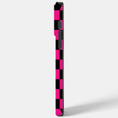 Geruite vierkanten heet roze zwart geometrische re Case-Mate iPhone case (Achterkant / Links)