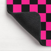 Geruite vierkanten heet roze zwart geometrische re muismat (Hoek)