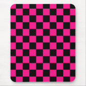 Geruite vierkanten heet roze zwart geometrische re muismat (Voorkant)