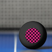 Geruite vierkanten heet roze zwart geometrische re pingpongbal (Net)