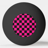Geruite vierkanten heet roze zwart geometrische re pingpongbal (Achterkant)