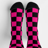 Geruite vierkanten heet roze zwart geometrische re sokken (Top)