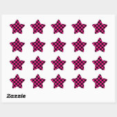 Geruite vierkanten heet roze zwart geometrische re ster sticker (Vel)