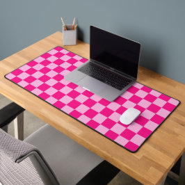 Geruite vierkanten licht roze geometrisch retro bureaumat