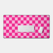 Geruite vierkanten licht roze geometrisch retro bureaumat (Keyboard & Muis)