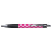 Geruite vierkanten licht roze geometrisch retro pen (Achterkant)