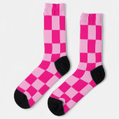 Geruite vierkanten licht roze geometrisch retro sokken (Links)