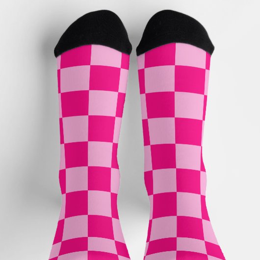 Geruite vierkanten licht roze geometrisch retro sokken (Top)