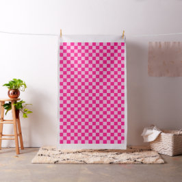 Geruite vierkanten licht roze geometrisch retro stof