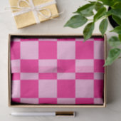 Geruite vierkanten licht roze geometrisch retro tissuepapier (Geschenk)